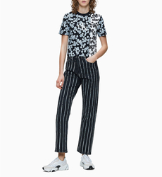 Calvin Klein dámské černé tričko Floral - L (0GU)