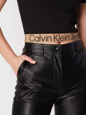 Calvin Klein dámské černé tričko Logo - L (BEH)