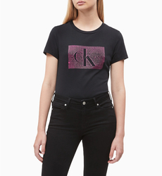 Calvin Klein dámské černé tričko Monogram - L (099)