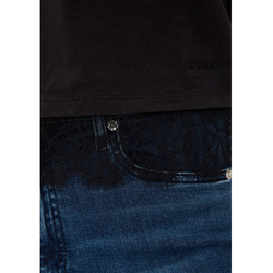 Calvin Klein dámské černé tričko s krajkou  - XS (BAE)