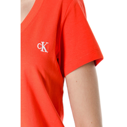 Calvin Klein dámské červené tričko s výstřihem do V - XS (XA7)