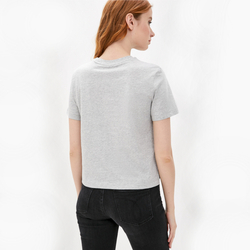 Calvin Klein dámské šedé tričko s holografickým logem  - XS (P01)