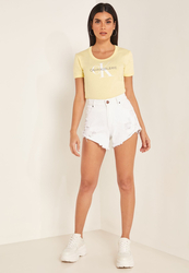 Calvin Klein dámské žluté tričko Baby - L (ZHH)