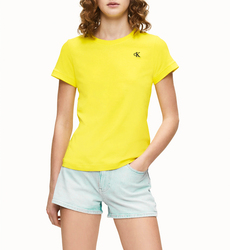 Calvin Klein dámské žluté tričko Embroidery - L (ZHN)