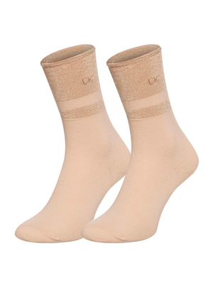 Calvin Klein dámské béžové ponožky - ONESIZE (BEI)