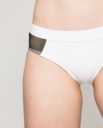 Calvin Klein dámské bílé plavkové kalhotky - S (100)