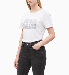 Calvin Klein dámské bílé tričko Lace - XS (112)