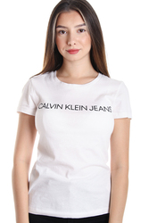 Calvin Klein dámské bílé tričko Logo - XS (112)