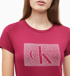 Calvin Klein dámské bordové tričko Monogram - XS (509)