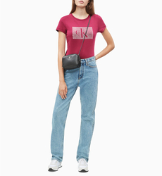 Calvin Klein dámské bordové tričko Monogram - XS (509)