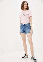 Calvin Klein dámské růžové tričko Metallic - XS (TIR)