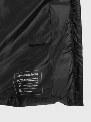 Calvin Klein dámský černý kabát DOWN LONG PUFFER - XL (BEH)