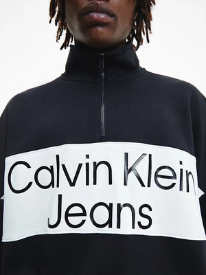 Calvin Klein pánská černá mikina COLORBLOCK ZIP - S (BEH)