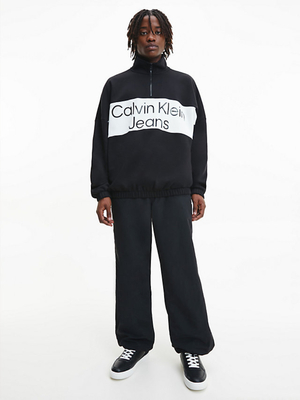 Calvin Klein pánská černá mikina COLORBLOCK ZIP - S (BEH)