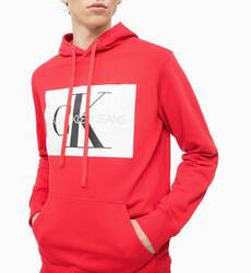 Calvin Klein pánská červená mikina s kapucí Hoodie - XL (645)