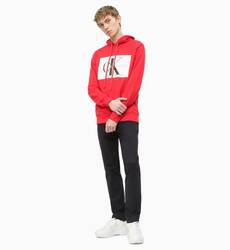 Calvin Klein pánská červená mikina s kapucí Hoodie - XL (645)