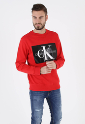 Calvin Klein pánská červená mikina Crew - L (645)