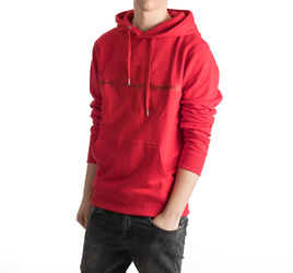 Calvin Klein pánská červená mikina Hoodie s kapucí