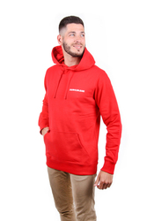 Calvin Klein pánská červená mikina s kapucí - XL (XA9)