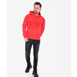 Calvin Klein pánská červená mikina s kapucí - S (695)