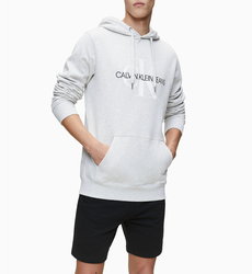Calvin Klein pánská šedá melírovaná mikina s kapucí