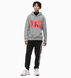 Calvin Klein pánská šedá mikina s kapucí Hoodie  - L (039)