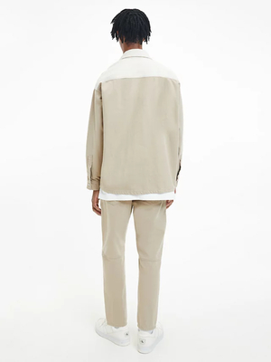 Calvin Klein pánská béžová košile OVERSIZED UTILITY - L (1CD)