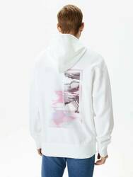 Calvin Klein pánská bílá mikina Diffused - S (YAF)