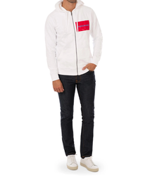 Calvin Klein pánská bílá mikina s kapucí - S (112)