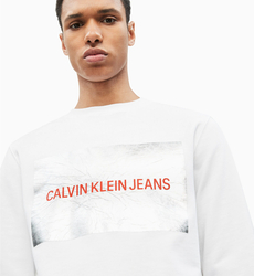 Calvin Klein pánská bílá mikina Silver - XL (112)