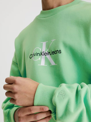 Calvin Klein pánská zelená mikina MONOLOGO OVERSIZED - S (L1C)