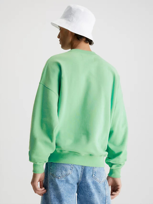 Calvin Klein pánská zelená mikina MONOLOGO OVERSIZED - S (L1C)