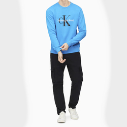 Calvin Klein pánská modrá mikina Monogram - L (C2O)