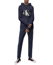 Calvin Klein pánská tmavě modrá mikina s kapucí - L (402)