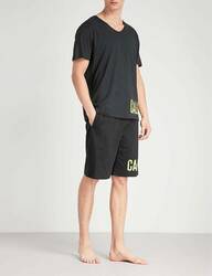 Calvin Klein pánské černé tričko s výstřihem do V - S (001)