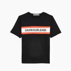 Calvin Klein pánské černé tričko Stripe - XL (099)