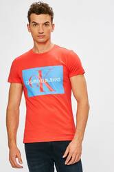 Calvin Klein pánské červené tričko Monogram - XL (676)