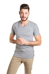 Calvin Klein pánské šedé tričko Embro - XXL (039)