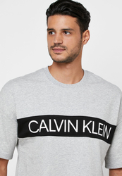 Calvin Klein pánské šedé tričko Logo - L (080)