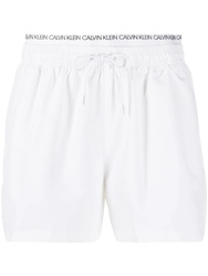 Calvin Klein pánské bílé plavky - S (YCD)
