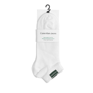 Calvin Klein pánské bílé ponožky 2 pack - ONESIZE (002)