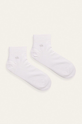 Calvin Klein pánské bílé ponožky 2 pack - 39/42 (002)