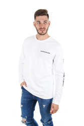 Calvin Klein pánské bílé tričko s dlouhým rukávem