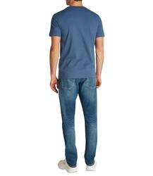 Calvin Klein pánské modré tričko - 2XL (CK1)