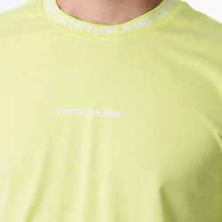 Calvin Klein pánské neonově žluté tričko - S (ZAA)