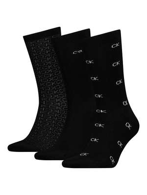 Calvin Klein pánské černé ponožky 3 pack - ONESIZE (BLA)