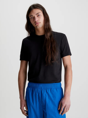 Calvin Klein pánské černé tričko LOGO TAB - L (BEH)