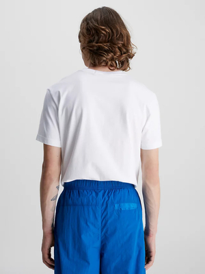Calvin Klein pánské bílé tričko COLORED ADDRESS SMALL BOX - M (YAF)