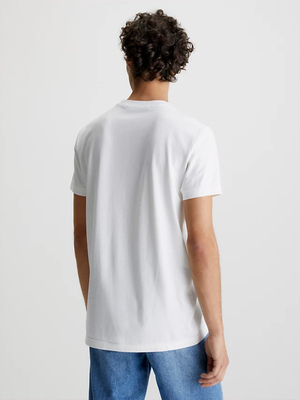 Calvin Klein pánské bílé tričko LOGO TAB - S (YAF)