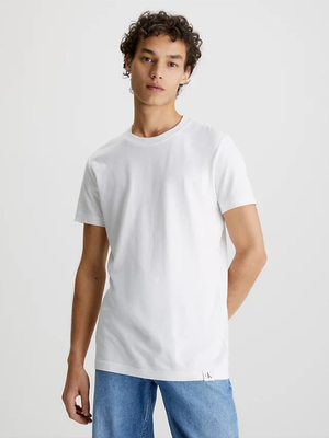 Calvin Klein pánské bílé tričko LOGO TAB - L (YAF)